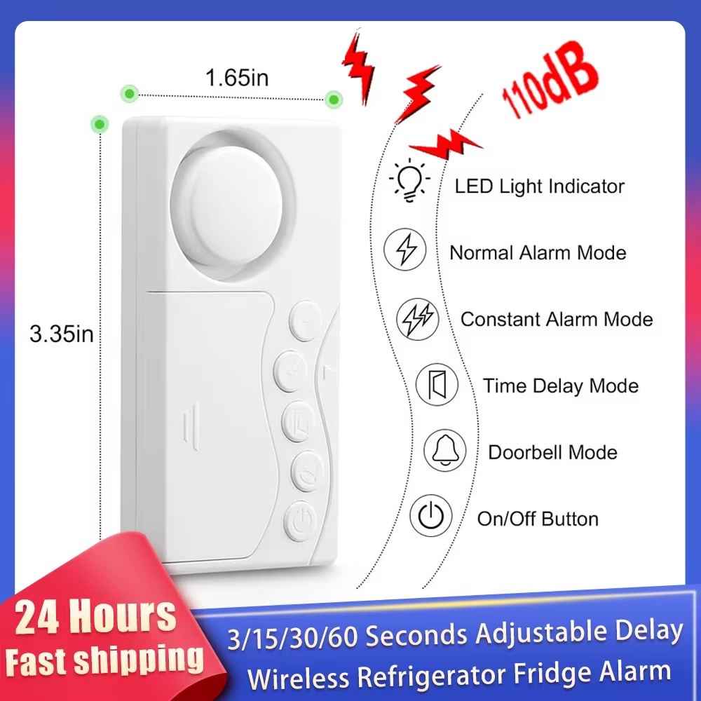 Window Alarm Sensor - Neuer Gefrierschrank-Türalarm mit Verzögerung, 3/15/30/60 Sekunden,