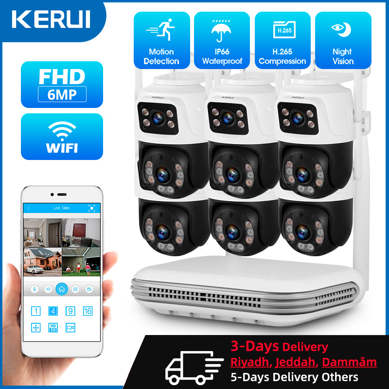 Home Security And Camera Systems - KERUI Wasserdichtes 6MP HD Wireless Dual