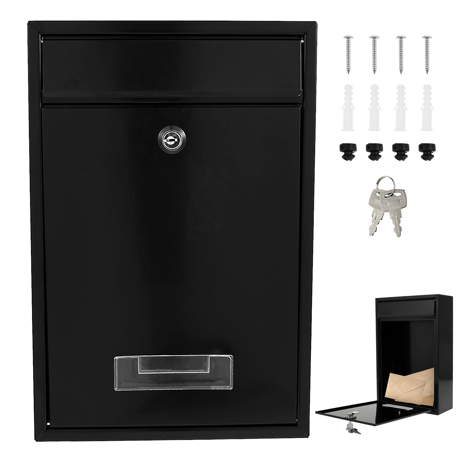 Home Security Key Box - Wandmontierter Briefkasten aus Metall, Outdoor-Briefkasten mit