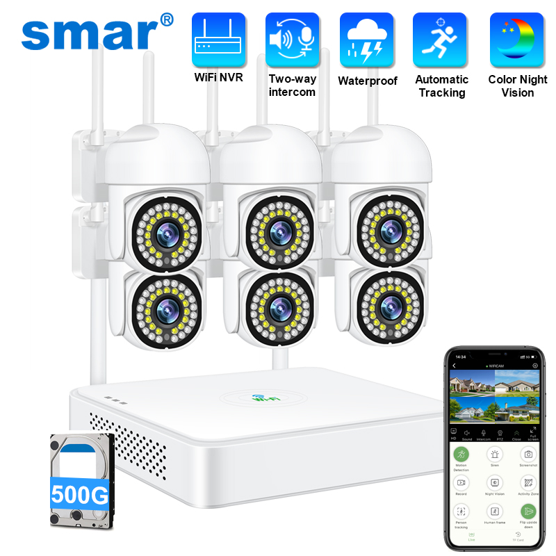 Home Security And Camera Systems - Smar 3MP Kabelloses CCTV-Sicherheitskamerasystem PTZ WLAN