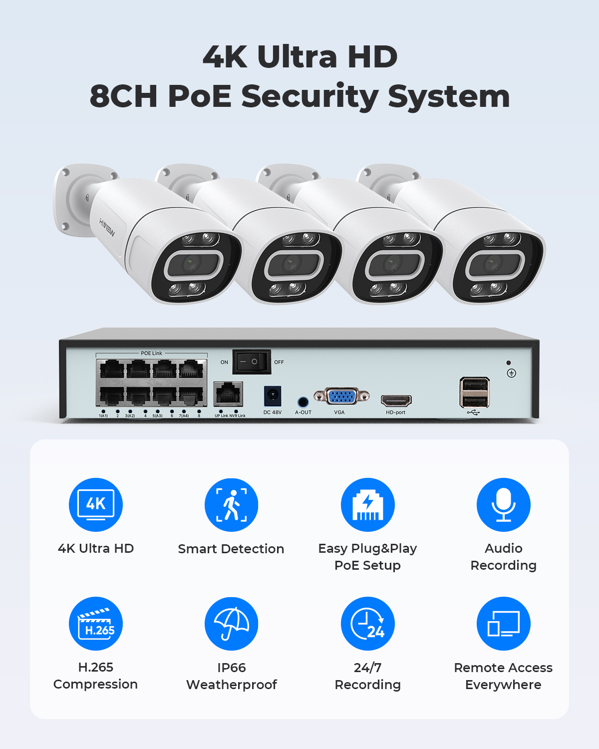 H.View 4K 5Mp 8Mp PoE CCTV Sic – Home Security And Camera Systems Bewertung und Preis